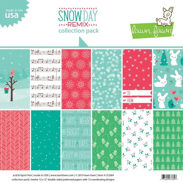 Lawn Fawn - Snow Day Mix: Paper Pack 12"x 12" (12 Blatt)