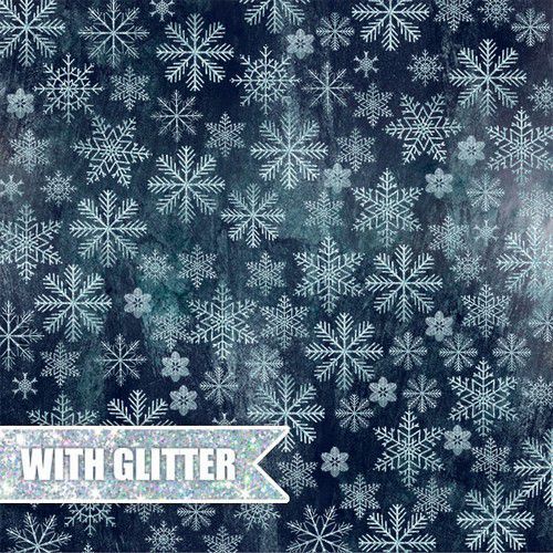 Craft and You Design - North Wind: #8 Snowflakes Paper 12"x12" (mit Glitter)