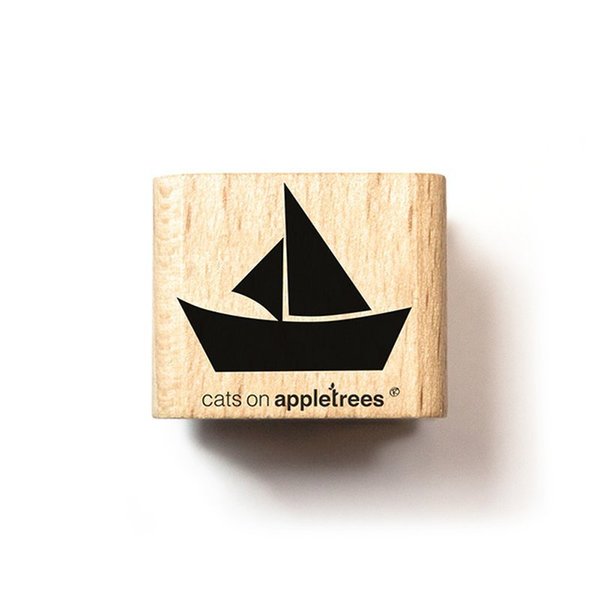 Cats on Appletrees - Holzstempel: Segelboot