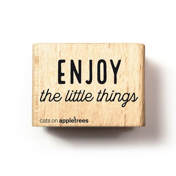 Cats on Appletrees - Holzstempel: Enjoy the little things