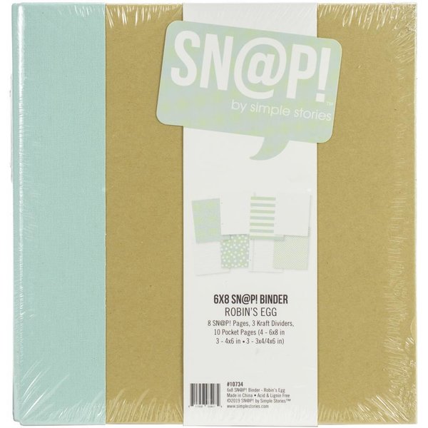 Simple Stories - Sn@p!: 6x8" Binder (Album) - Robin´s Egg (helltürkis)