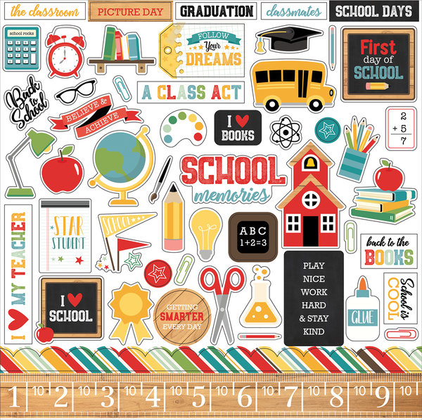Echo Park - Back to School: Element Sticker 12"x12"