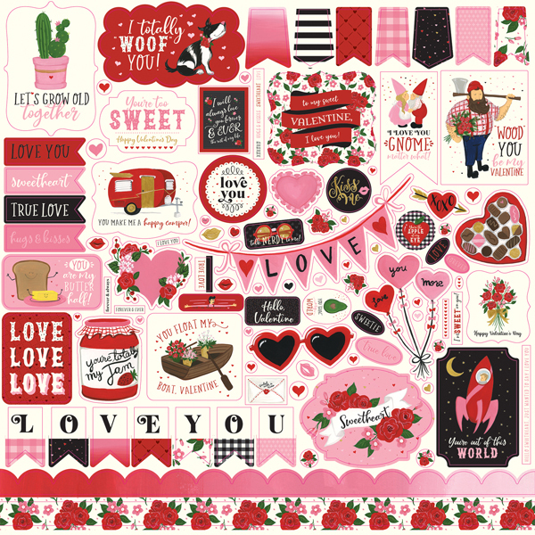 Echo Park - Be My Valentine: Element Sticker 12"x12"