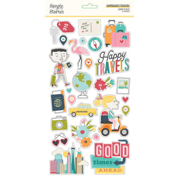 Simple Stories - Going Places: Chipboard Stickers 6x12"