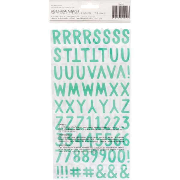 Pebbles - Peek-A-Boo: Max Puffy Letter Thickers Stickers (148 St.)