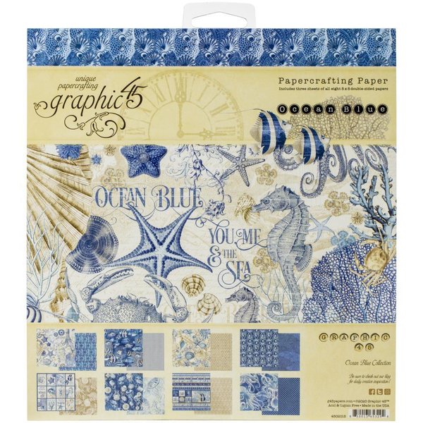 Graphic 45 - Ocean Blue: Paper Pad 8"x8"
