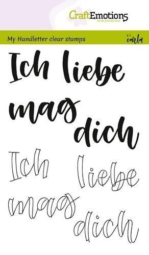 Craft Emotions - Clear Stamps: Handletter - Ich liebe / mag dich
