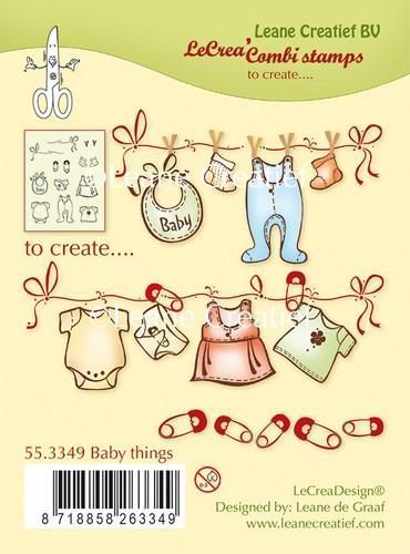 Leane Creatief - Clear Stamps: Baby things (Wäscheleine)