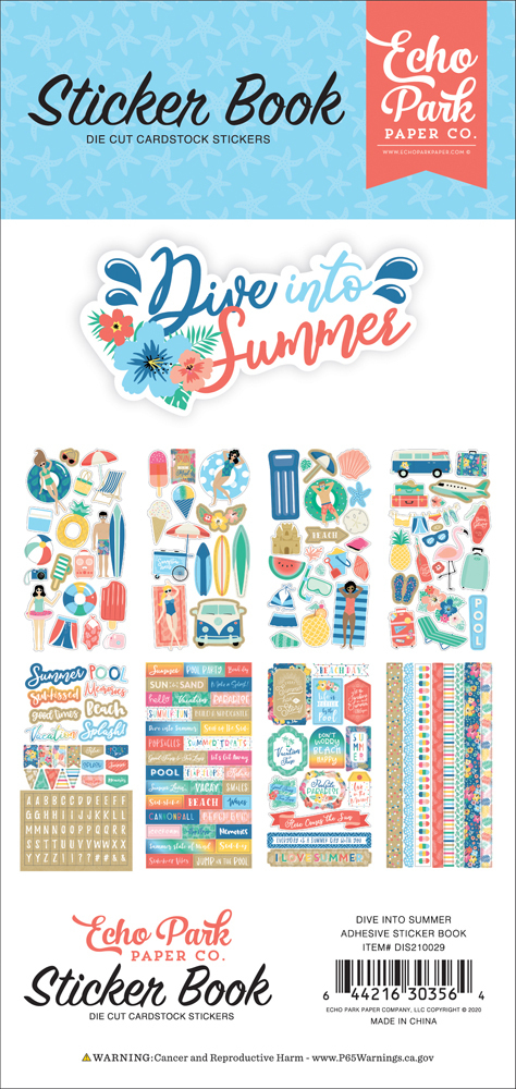 Echo Park - Dive into Summer: Sticker Book (16 Blatt)