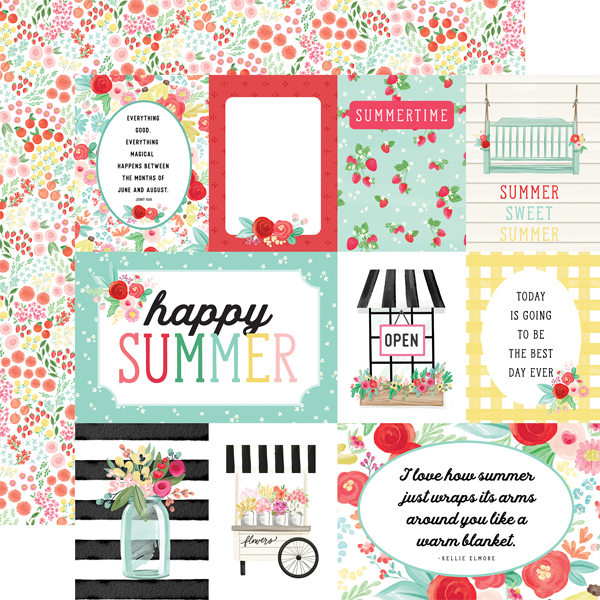 Carta Bella - Summer Market: Journaling Cards Paper 12x12"