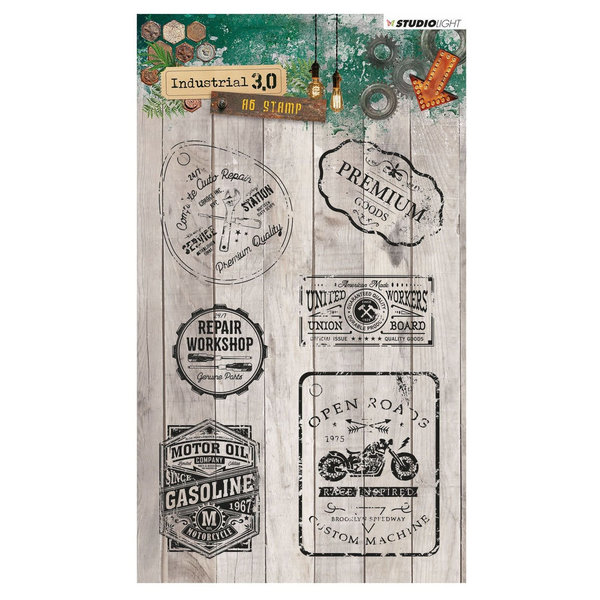Studio Light - Clear Stamps: Industrial 3.0 A6 No.318 Labels