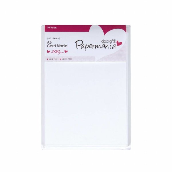 Docrafts Papermania - Cards & Envelopes: 10 Stück, A6, weiß