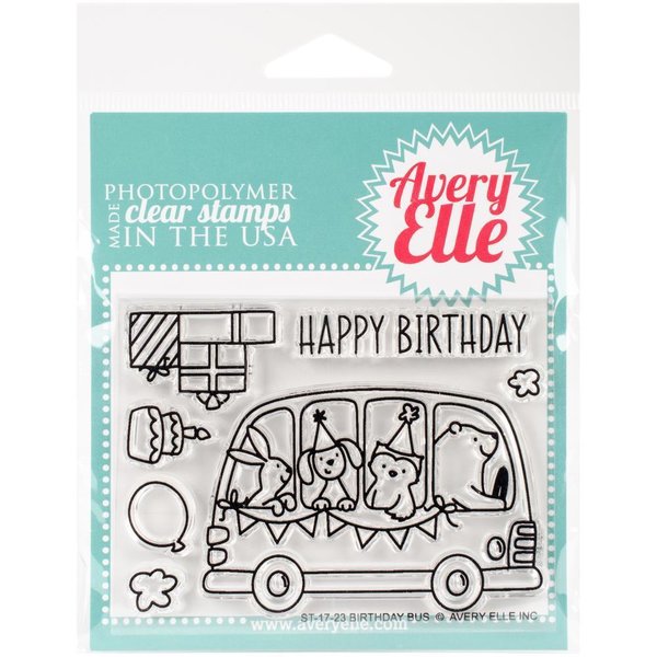 Avery Elle - Clear Stamps: Birthday Bus