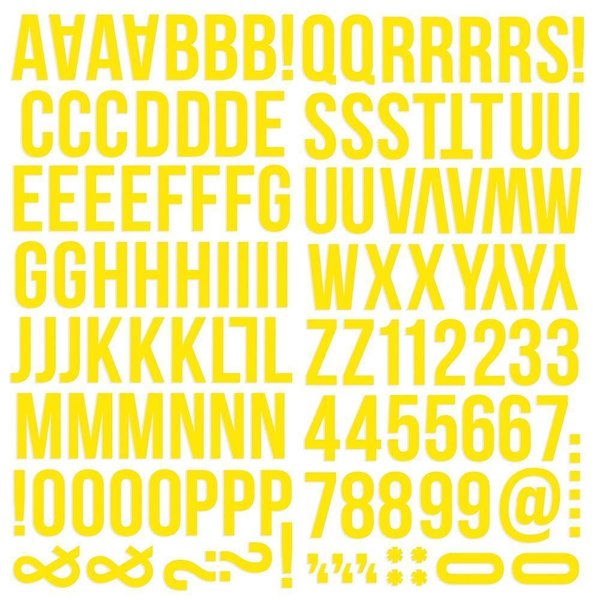 Simple Stories - Color Vibe: Foam Alpha Stickers - Yellow (129 St.)