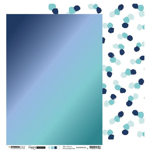 Studio Light - Happy Moments: Farbverlauf blau #325 Paper A4