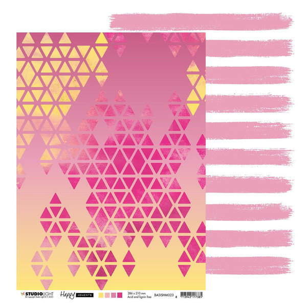 Studio Light - Happy Moments: Dreiecke pink #323 Paper A4