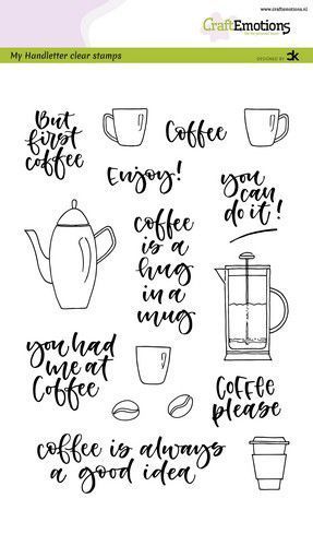Craft Emotions - Clear Stamps: Handletter - Coffee Please