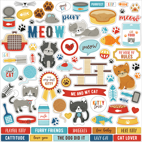 Echo Park - I Love My Cat: Element Sticker 12"x12"