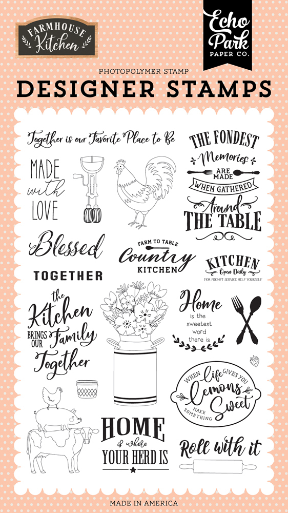 Echo Park - Farmhouse Kitchen: Made With Love Stamp Set
