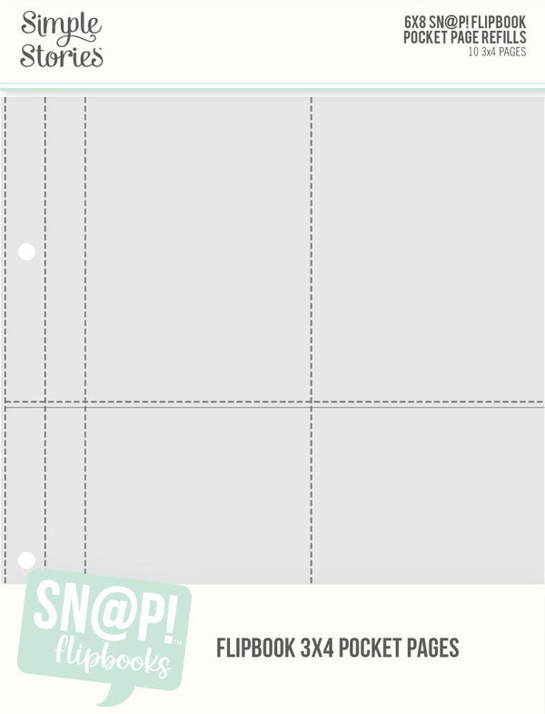 Simple Stories - Sn@p!: 6x8" Flipbook Pocket Pages (3x4 Aufteilung)