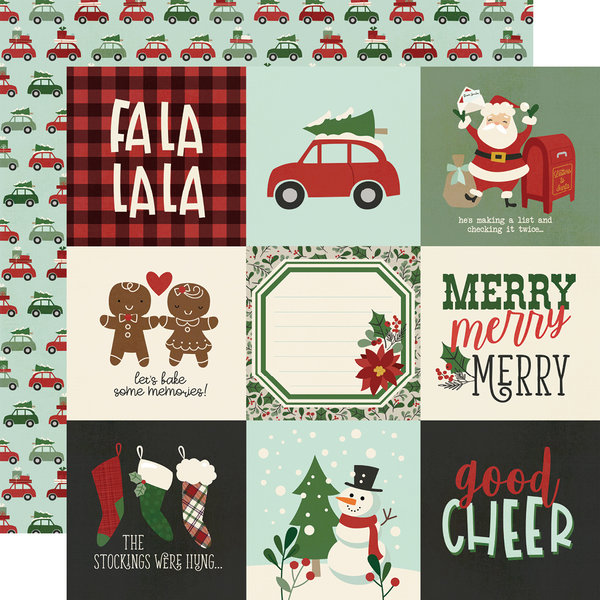 Simple Stories - Jingle All The Way: 4x4 Elements Paper 12"x12"