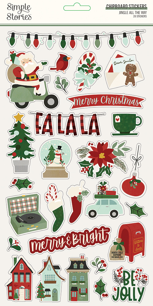 Simple Stories - Jingle All The Way: Chipboard Stickers 6x12"