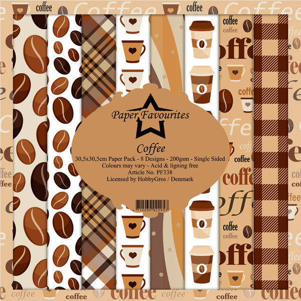 Paper Favourites: Coffee Paper Pack 12x12" (8 Blatt)