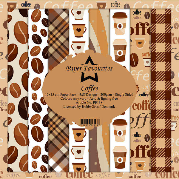 Paper Favourites: Coffee Paper Pack 6x6" (24 Blatt)