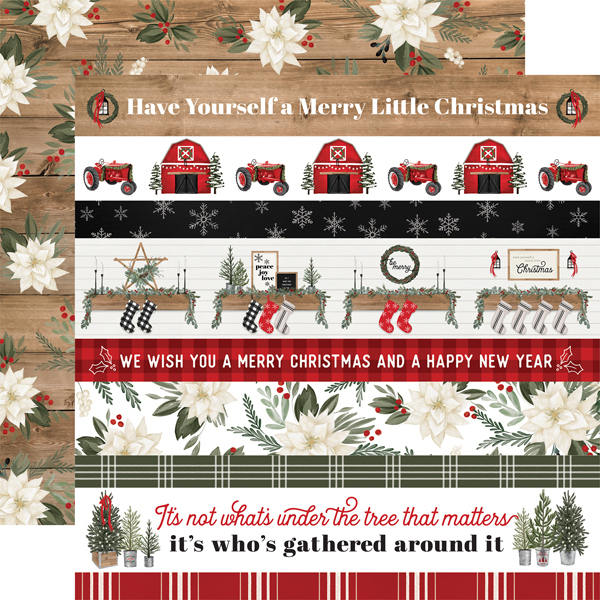 Carta Bella - Farmhouse Christmas: Border Strips Paper 12x12"