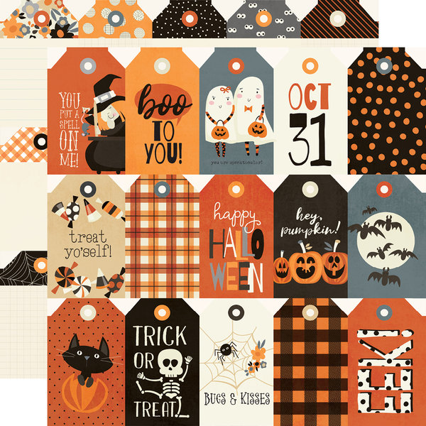 Simple Stories - Boo Crew: Tags Paper 12"x12"