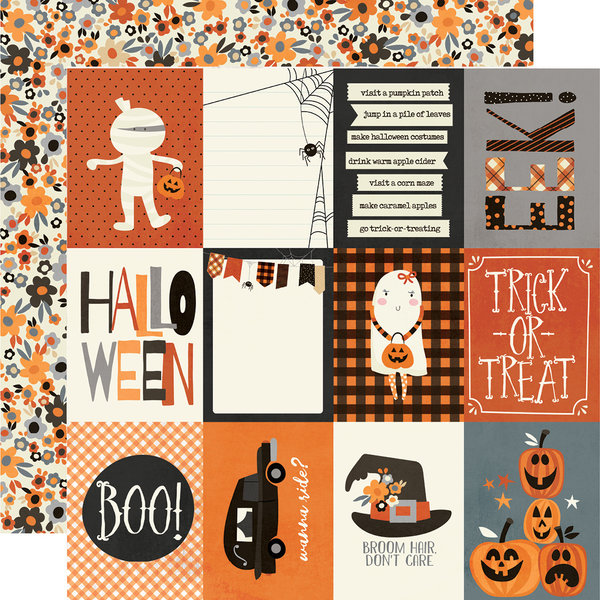 Simple Stories - Boo Crew: 3x4" Elements Paper 12"x12"