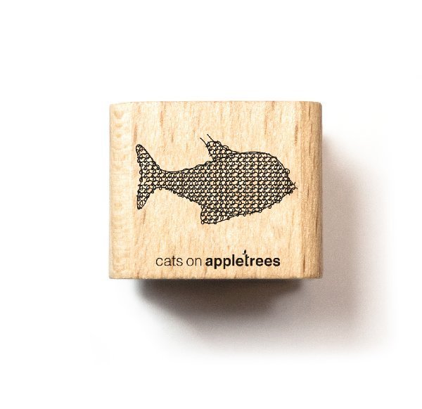 Cats on Appletrees - Holzstempel: Gestrickter Fisch