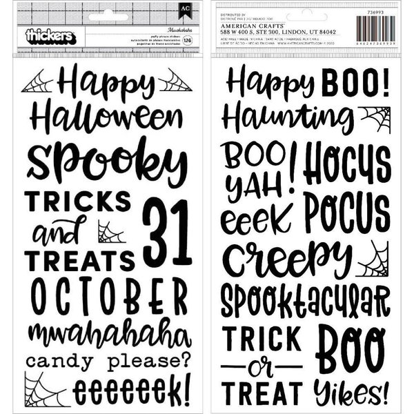 Thickers: Mwahahaha Puffy Phrase Stickers (126 Teile)
