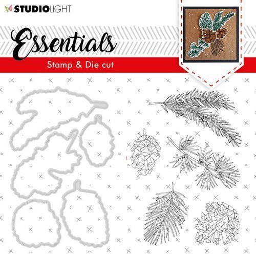 Studio Light - Stamp & Die Cut: Essentials - Zweige und Zapfen