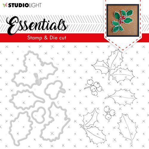 Studio Light - Stamp & Die Cut: Essentials - Holly Berries (Ilex)