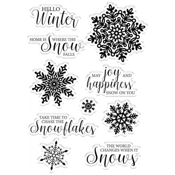Crafter´s Companion - Glittering Snowflakes: Stamp Set - Chase the Snowflakes