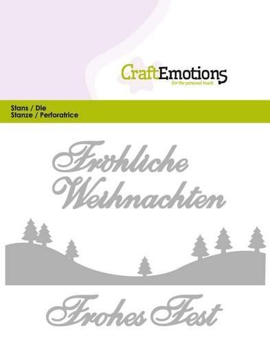 Craft Emotions - Stanze: Fröhliche Weihnachten (mit Hügellandschaft)