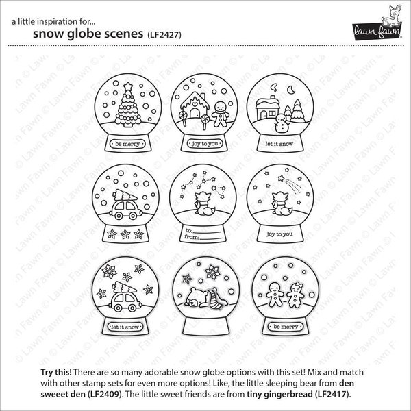 Lawn Fawn - Clear Stamps: Snow Globe Scenes