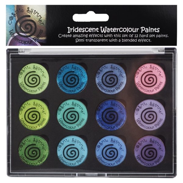 Cosmic Shimmer: Iridescent Watercolour Paints Set 5 - Greens & Purples