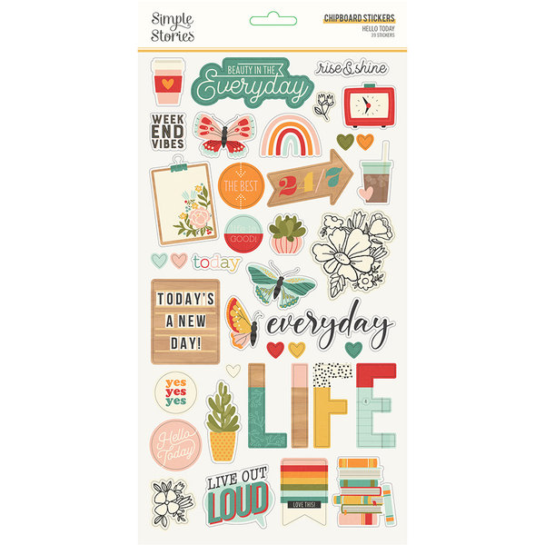 Simple Stories - Hello Today: Chipboard Stickers 6x12"