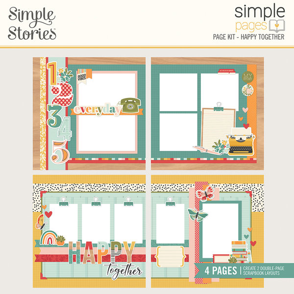 Simple Stories - Hello Today: Simple Pages Page Kit - Happy Together