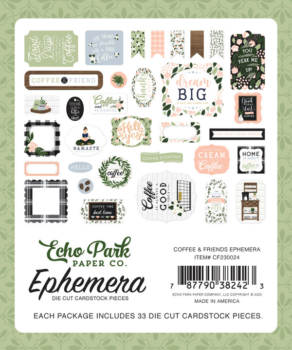 Echo Park - Coffee and Friends: Ephemera Die Cut Pieces (33 St.)