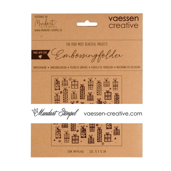 Vaessen Creative: Embossingfolder "Geschenke" 15x15cm