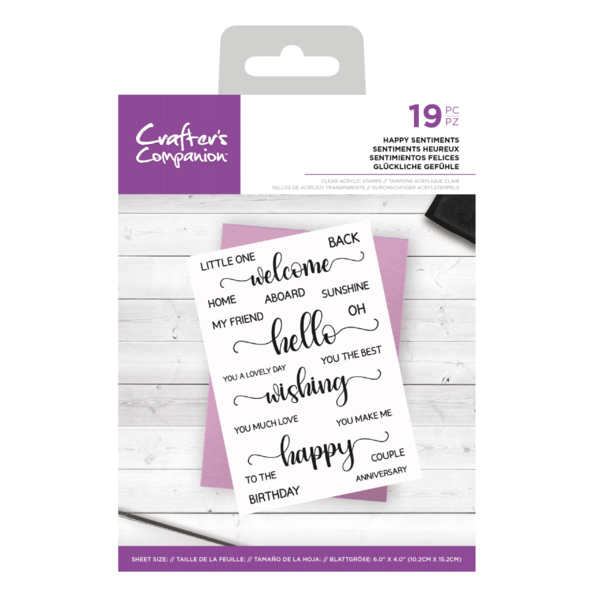 Crafter´s Companion - Stamp Set: Happy Sentiments
