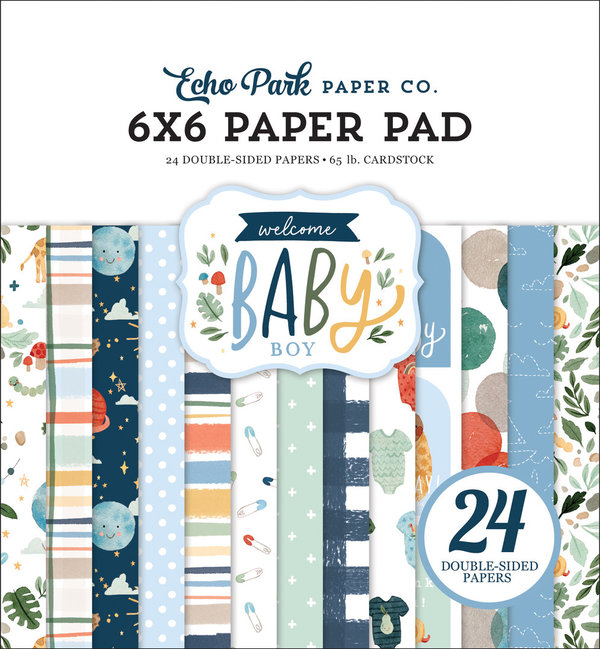 Echo Park - Welcome Baby Boy: Paper Pad 6x6" (24 Blatt)