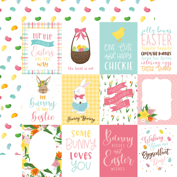 Echo Park - I Love Easter: 3x4 Journaling Cards Paper 12"x12"