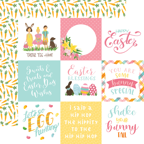 Echo Park - I Love Easter: 4x4 Journaling Cards Paper 12"x12"