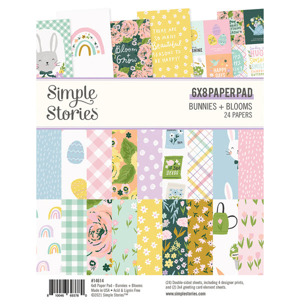 Simple Stories - Bunnies & Blooms: Paper Pad 6x8" (24 Blatt)