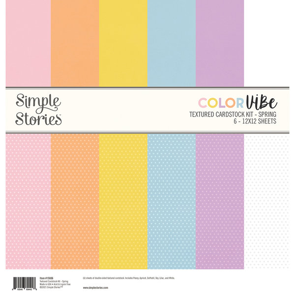 Simple Stories - Color Vibes: Textured Cardstock Kit - Spring