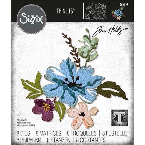 Sizzix - Thinlits: Tim Holtz - Brushstroke Flowers #2 (8 Dies)